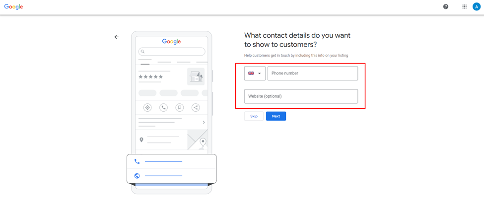 add a contact number