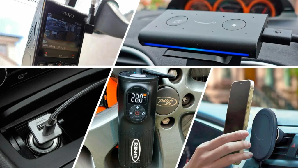 showing different car gadgets