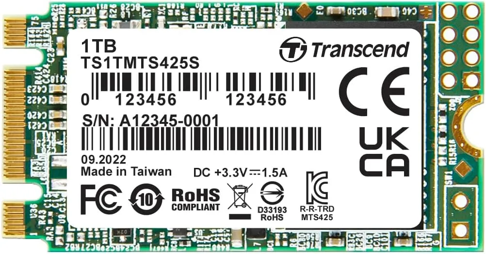 Image Transcend MTS425S 1TB M.2 2242 SATA