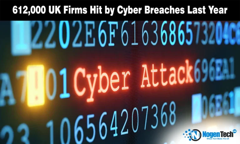 More Than 40% of UK Firms Hit by Cyber Breaches in Past Year, Government Survey Confirms Digital code screen with a red "Cyber Attack" alert illustrating a report on UK government survey results.