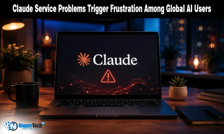 Claude AI Down: Anthropic Suffers Major Outage Disruption Across the UK and Other Global Systems Claude service problems trigger frustration among global AI users featured banner for NogenTech UK.
